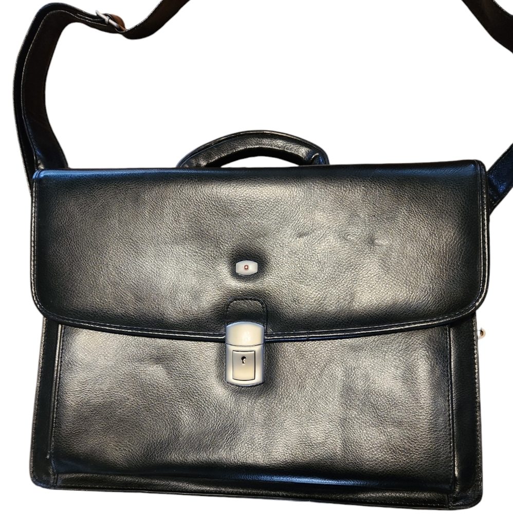 New Wenger Swiss Army Vitrinox Real Leather Padded Laptop Briefcase Computer Bag - Picture 2 of 14